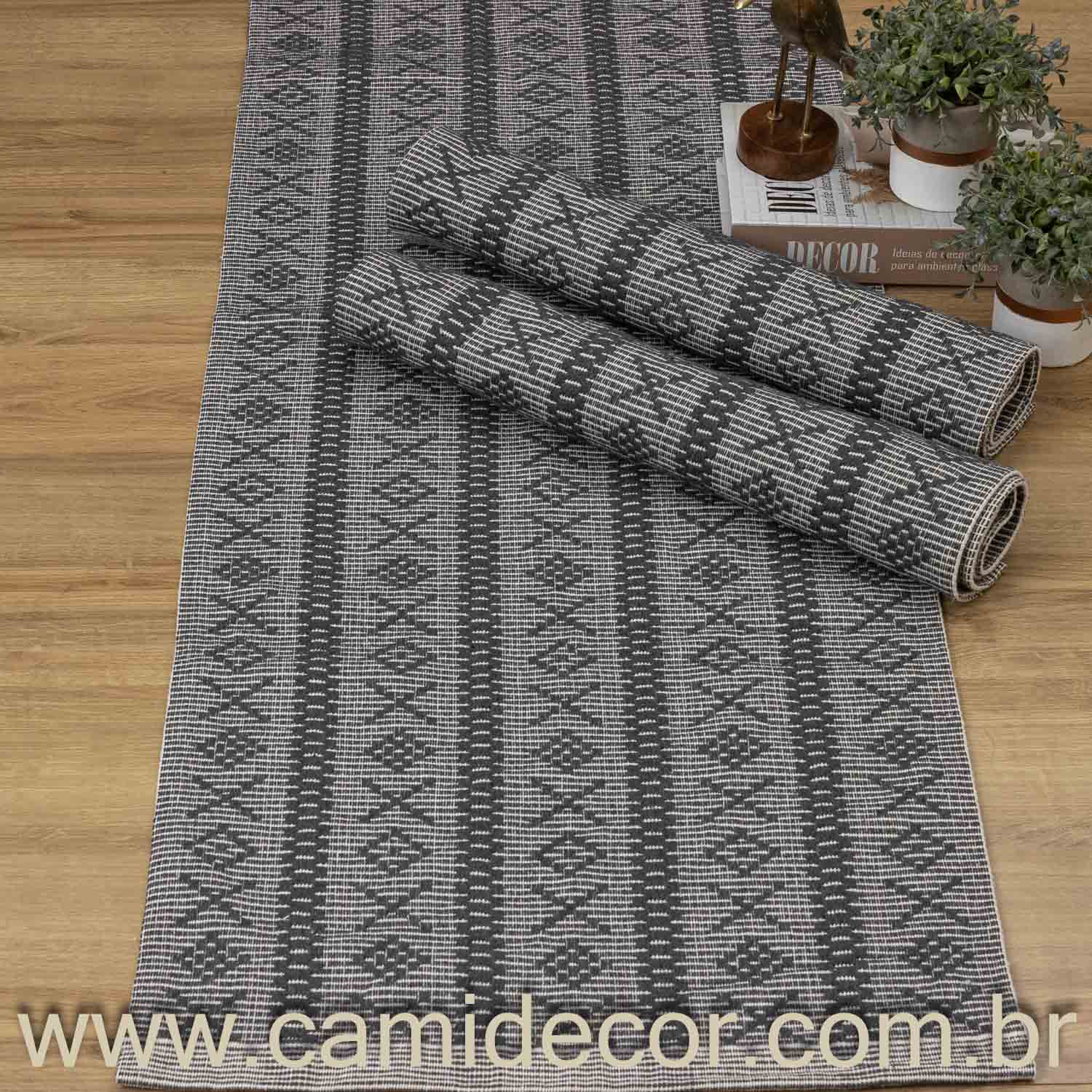 Jogo de Passadeira Veneza com 3 Peças - Chumbo