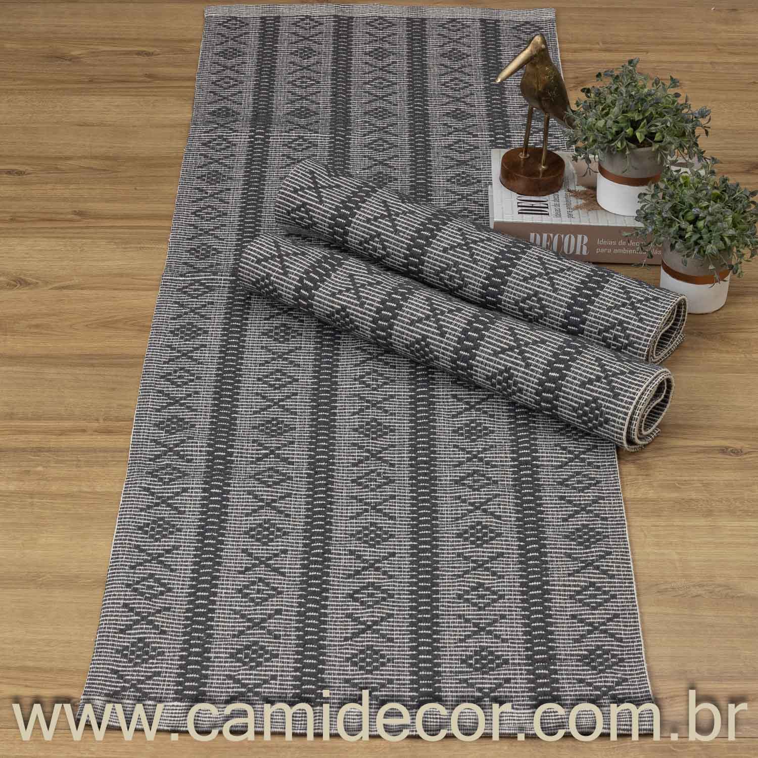 Jogo de Passadeira Veneza com 3 Peças - Chumbo