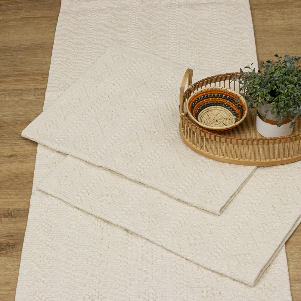 Jogo de Passadeira Veneza com 3 peças - Cru