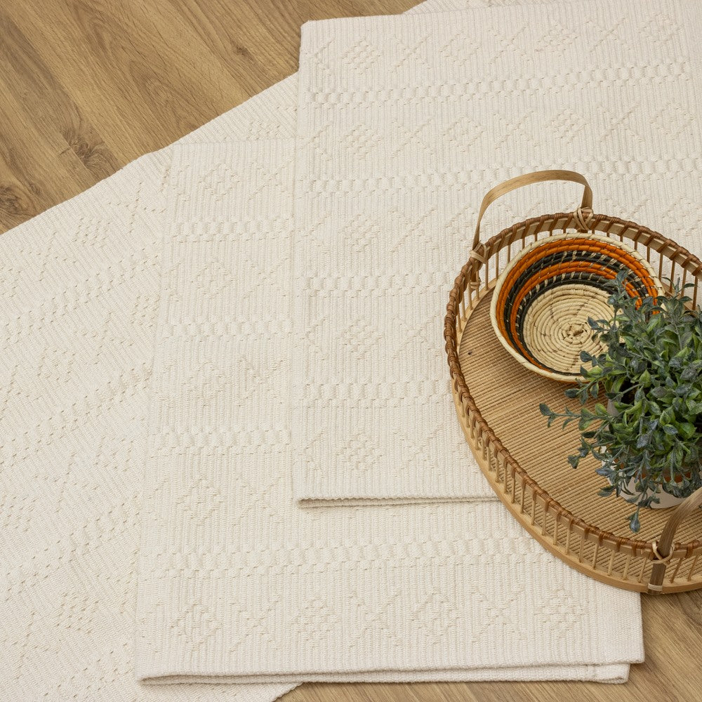 Jogo de Passadeira Veneza com 3 peças - Cru