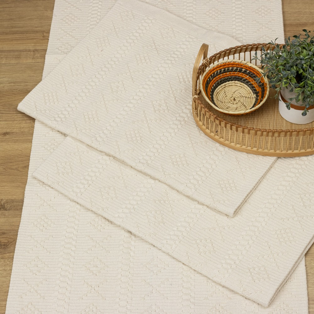 Jogo de Passadeira Veneza com 3 peças - Cru