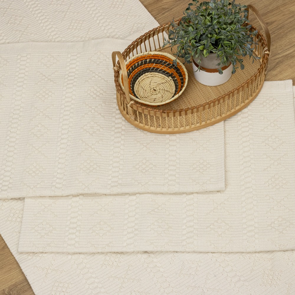 Jogo de Passadeira Veneza com 3 peças - Cru