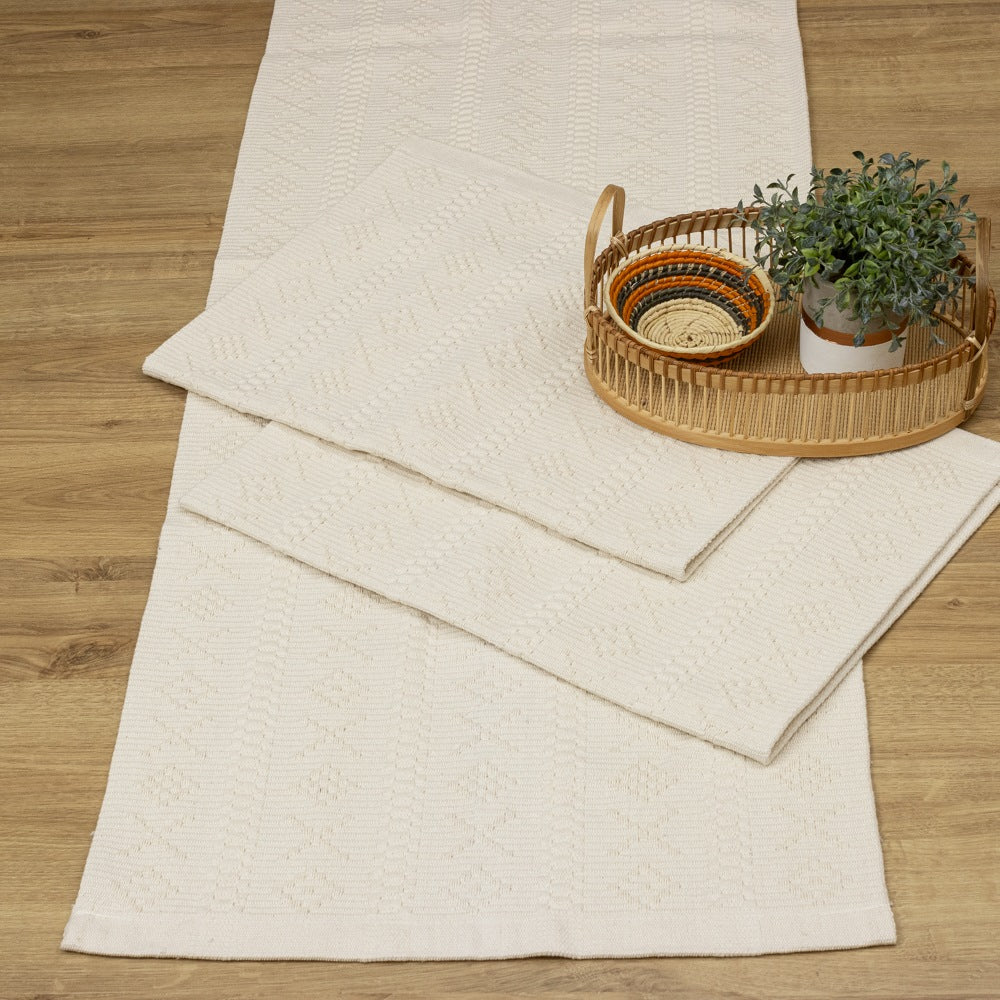 Jogo de Passadeira Veneza com 3 peças - Cru