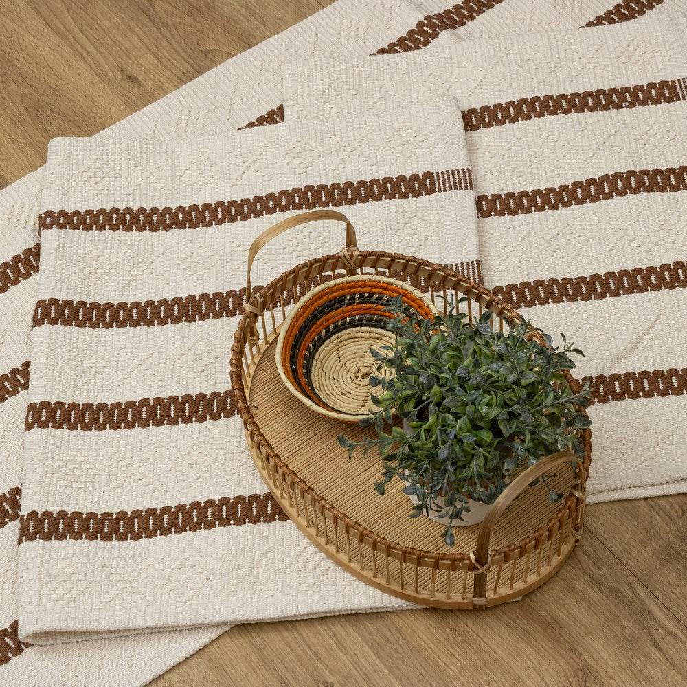 Jogo de Passadeira Veneza com 3 peças - Cru e Marrom