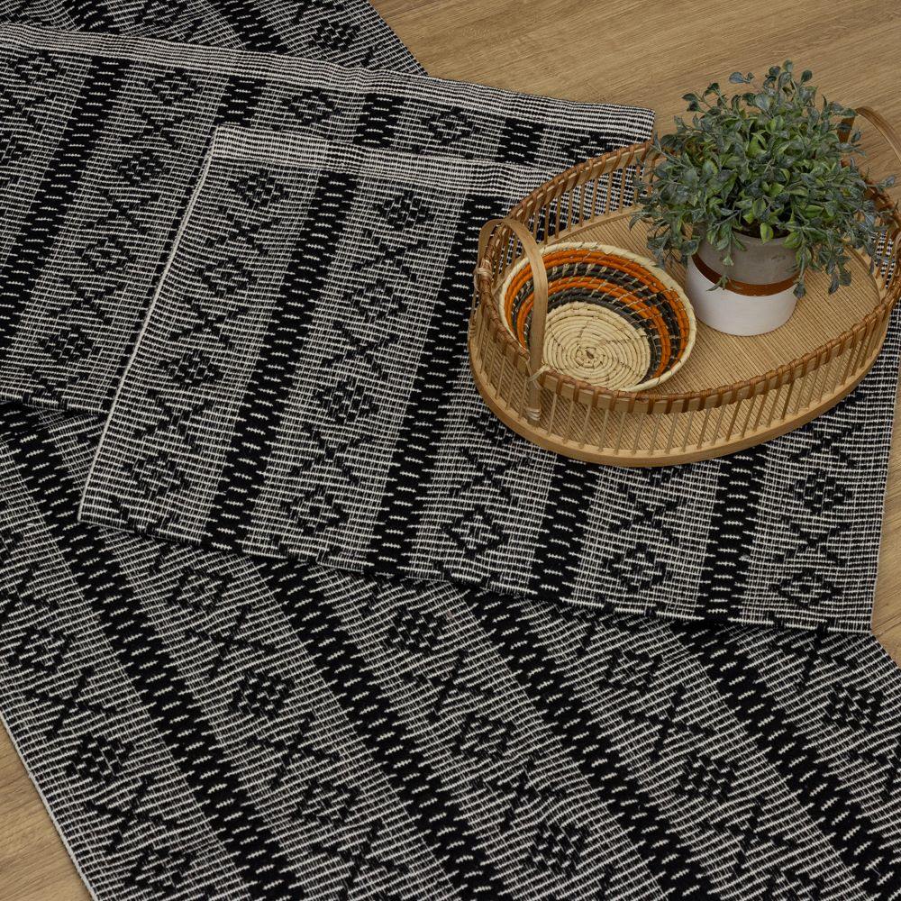 Jogo de Passadeira Veneza com 3 peças - Preto