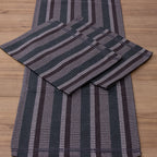 Jogo de Passadeira Zurick Listrado com 3 peças - Cinza Escuro e Verde