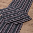 Jogo de Passadeira Zurick Listrado com 3 peças - Cinza Escuro e Verde