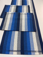 Jogo de Passadeira Zurick Listrado com 3 peças - Azul