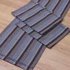 Jogo de Passadeira Zurick Listrado com 3 peças - Cinza, Preto e Azul