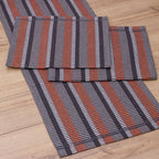 Jogo de Passadeira Zurick Listrado com 3 peças - Cinza, Preto e Vermelho