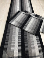 Jogo de Passadeira Zurick Listrado com 3 peças - Preto