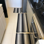 Jogo de Passadeira Zurick Listrado com 3 peças - Preto