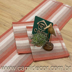 Jogo de Passadeira Zurick Listrado com 3 peças - Terracota