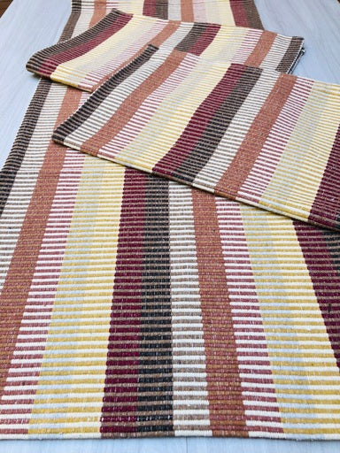 Jogo de Passadeira Zurick Listrado com 3 peças - tons Terrosos