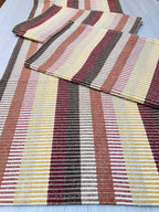 Jogo de Passadeira Zurick Listrado com 3 peças - tons Terrosos