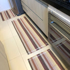 Jogo de Passadeira Zurick Listrado com 3 peças - tons Terrosos