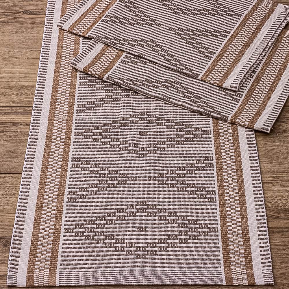 Jogo de Passadeira Zurick Zig Zag com 3 peças - Bege