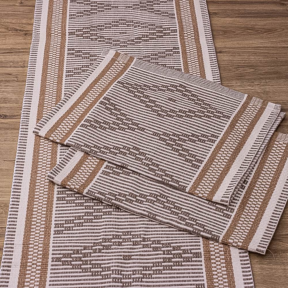 Jogo de Passadeira Zurick Zig Zag com 3 peças - Bege