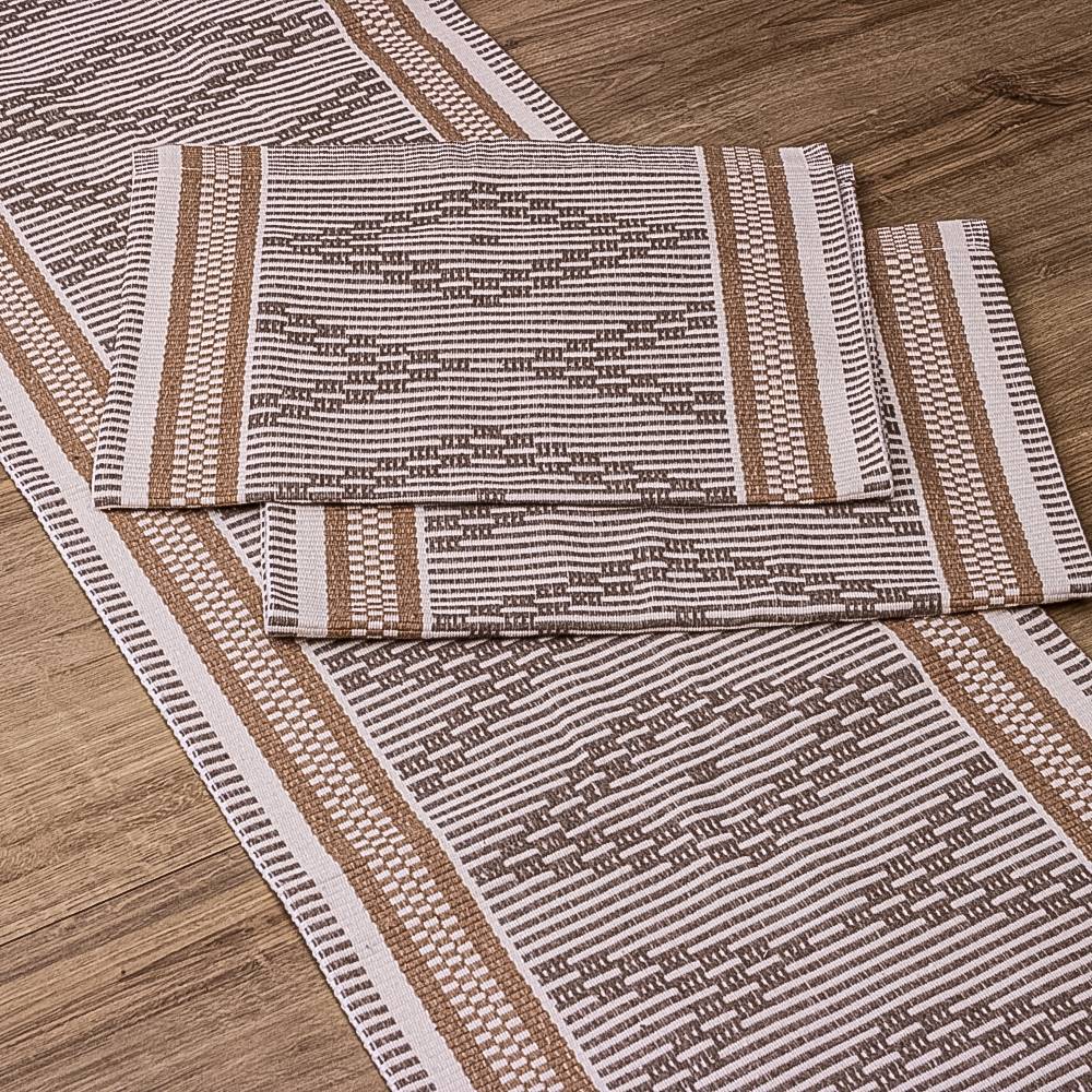 Jogo de Passadeira Zurick Zig Zag com 3 peças - Bege