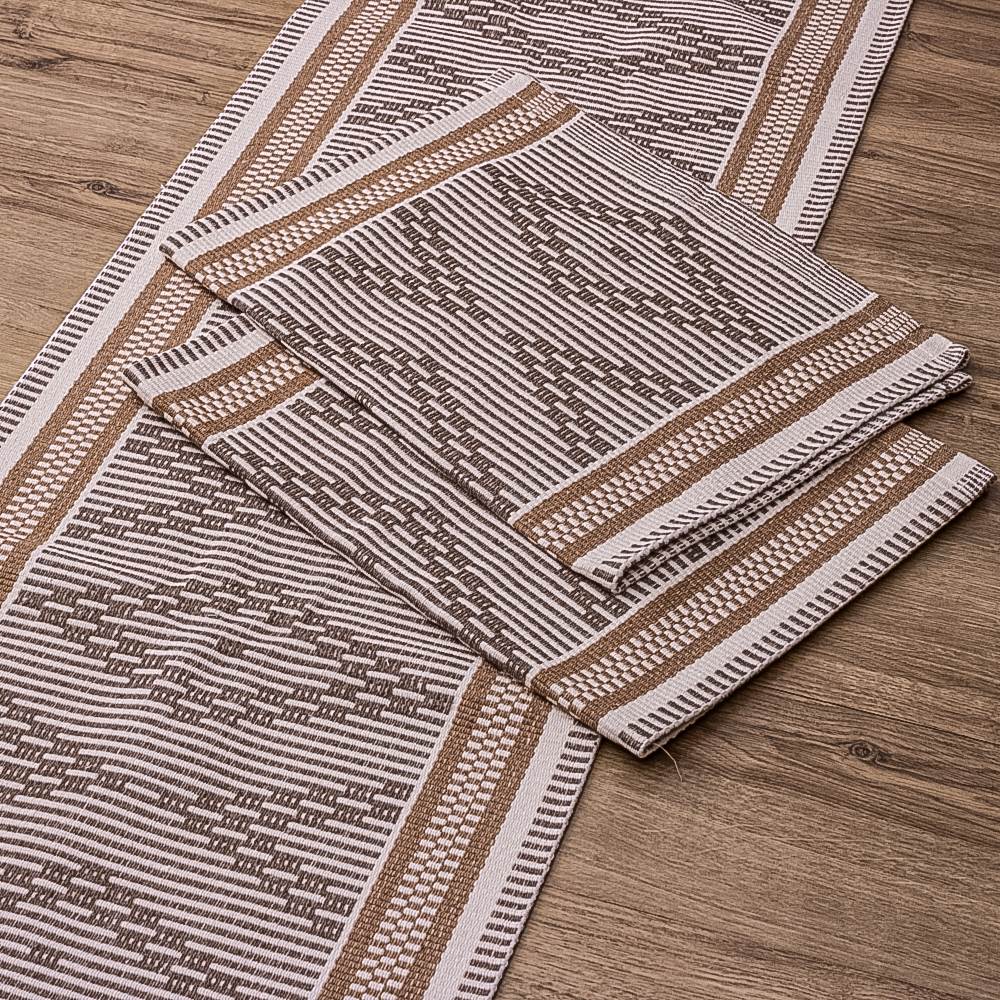 Jogo de Passadeira Zurick Zig Zag com 3 peças - Bege