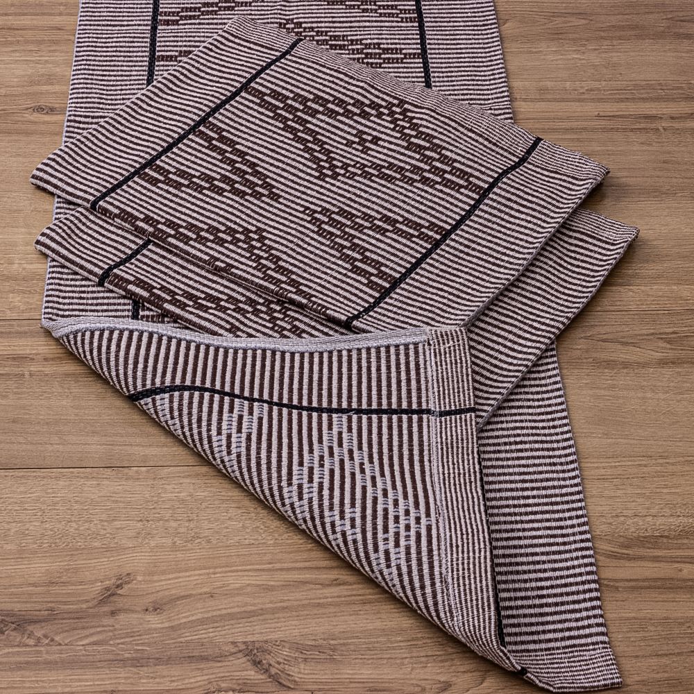 Jogo de Passadeira Zurick Zig Zag com 3 peças - Marrom e Preto