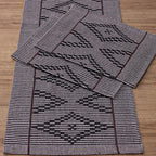 Jogo de Passadeira Zurick Zig Zag com 3 peças -  Preto e Marrom