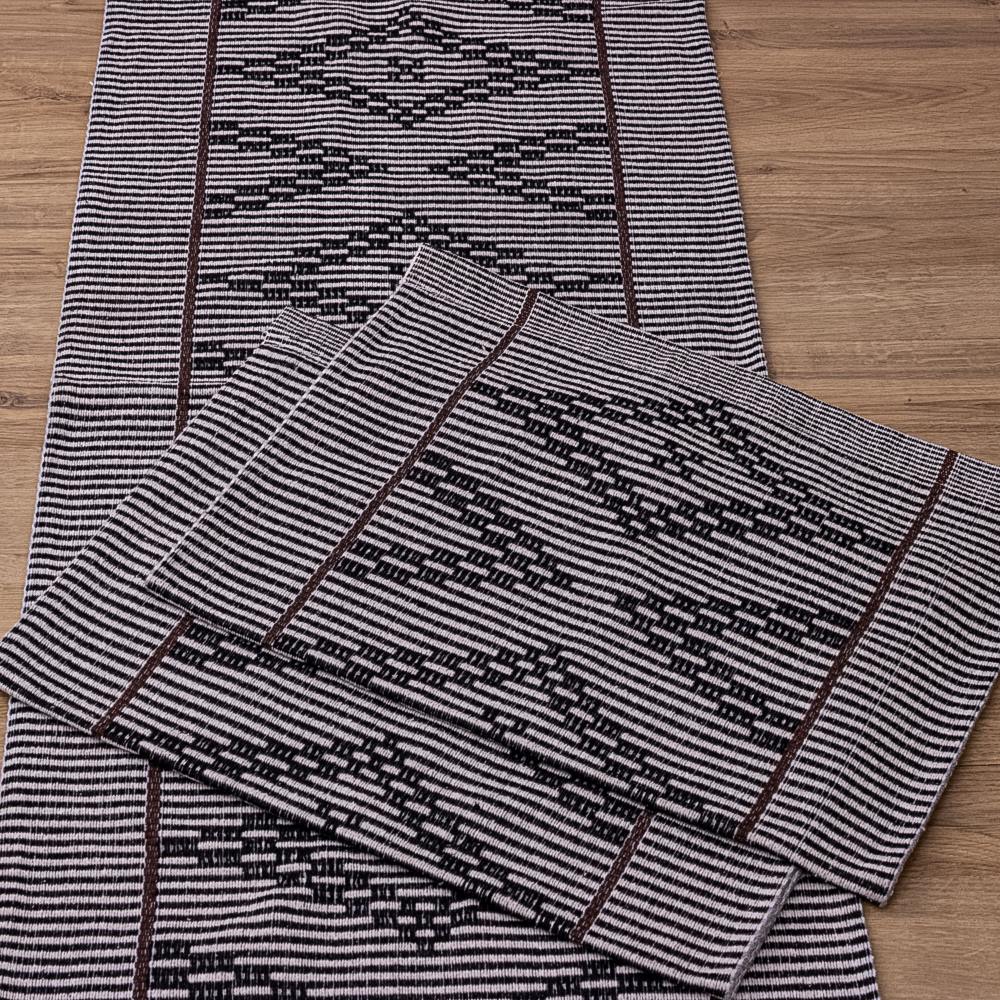 Jogo de Passadeira Zurick Zig Zag com 3 peças -  Preto e Marrom