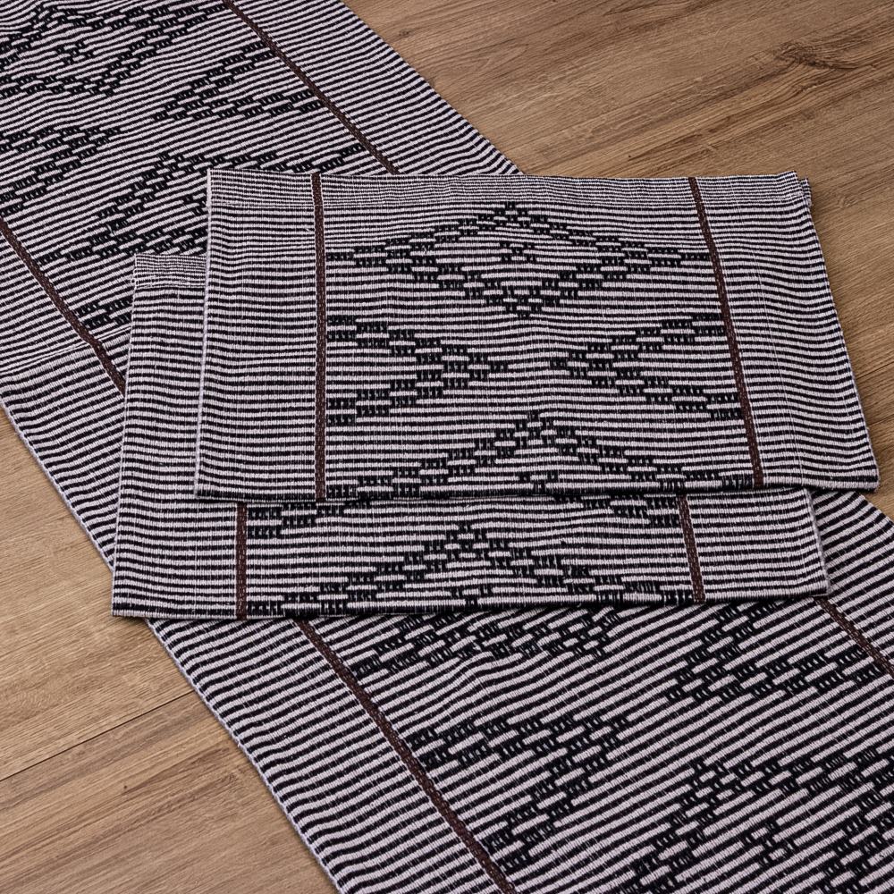 Jogo de Passadeira Zurick Zig Zag com 3 peças -  Preto e Marrom