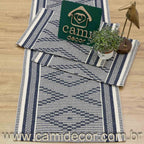 Jogo de Passadeira Zurick Zig Zag com 3 peças - Azul Marinho