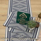 Jogo de Passadeira Zurick Zig Zag com 3 peças - Azul Marinho