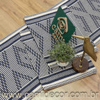 Jogo de Passadeira Zurick Zig Zag com 3 peças - Azul Marinho