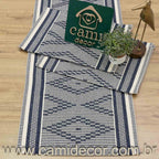 Jogo de Passadeira Zurick Zig Zag com 3 peças - Azul Marinho