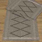 Jogo de Passadeira Zurick Zig Zag com 3 peças - Café