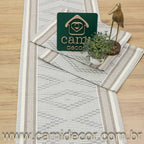 Jogo de Passadeira Zurick Zig Zag com 3 peças - Cinza Claro