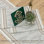 Jogo de Passadeira Zurick Zig Zag com 3 peças - Cinza Claro