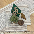 Jogo de Passadeira Zurick Zig Zag com 3 peças - Cinza Claro