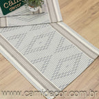 Jogo de Passadeira Zurick Zig Zag com 3 peças - Cinza Claro