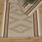 Jogo de Passadeira Zurick Zig Zag com 3 peças - Marrom Claro e Nude