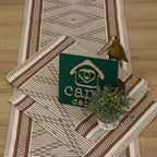 Jogo de Passadeira Zurick Zig Zag com 3 peças - Marrom Claro e Nude