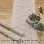 Jogo de Passadeira Zurick Zig Zag com 3 peças - Nude