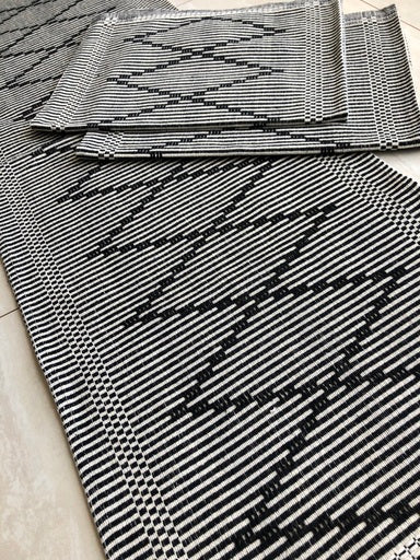 Jogo de Passadeira Zurick Zig Zag com 3 peças - Preto