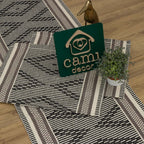 Jogo de Passadeira 3,0M Zurick Zig Zag com 3 peças - Preto, Cinza e Branco