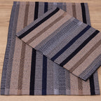 Jogo de Tapetes Zurick Listrado com 2 peças -  Preto, Cinza e Bege