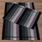 Jogo de Tapetes Zurick Listrado com 2 peças -  Preto e Verde
