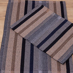 Jogo de Tapetes Zurick Listrado com 2 peças -  Preto, Cinza e Bege