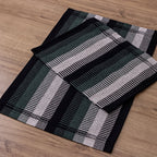 Jogo de Tapetes Zurick Listrado com 2 peças -  Preto e Verde