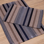 Jogo de Tapetes Zurick Listrado com 2 peças -  Preto, Cinza e Bege