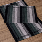 Jogo de Tapetes Zurick Listrado com 2 peças -  Preto e Verde