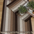 Jogo de Tapetes Zurick Listrado com 2 peças - Marrom