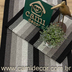 Jogo de Tapetes Zurick Listrado com 2 peças - Preto